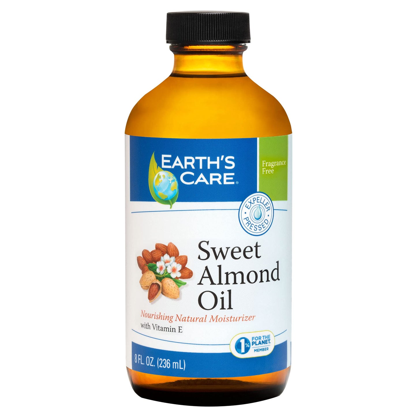 Sweet Almond Oil for Skin & Hair | 8 fl oz Glass Bottle