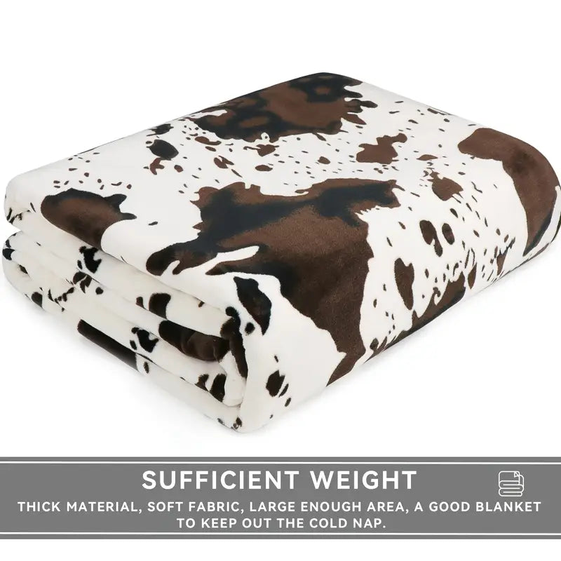 Playful Softness for Every Couch | Cow Print Fleece Throw Blanket