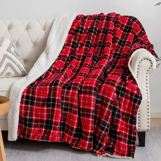Cloud-Soft Comfort | Reversible Sherpa &amp; Fleece Throw Blanket