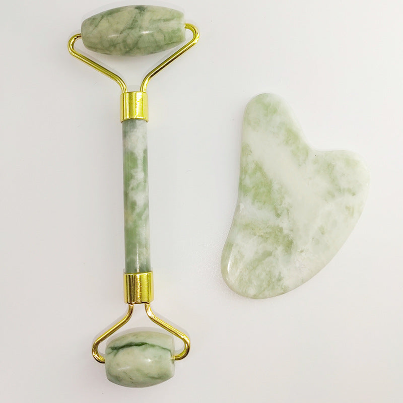 Sculpt. Soothe. Glow. | White Jade Facial Roller &amp; Gua Sha Set
