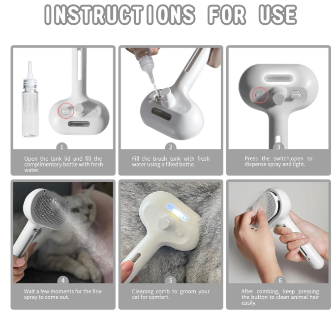 Grooming Made Gentle | Pet Spray Grooming Brush