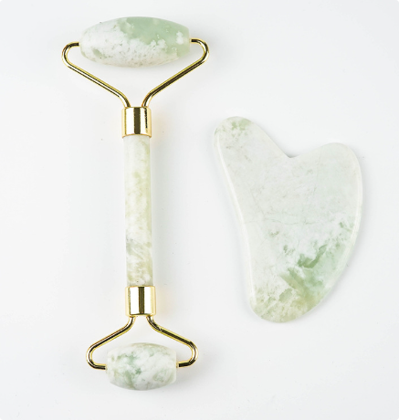 Sculpt. Soothe. Glow. | White Jade Facial Roller &amp; Gua Sha Set