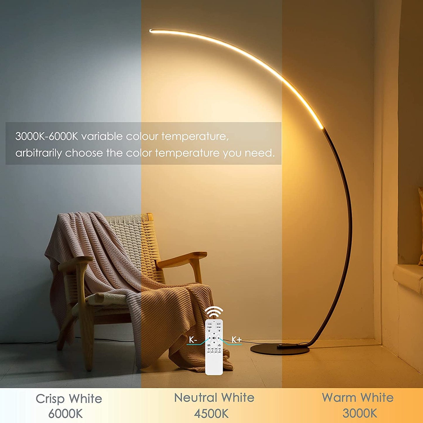 Curve Lamp Glow | RGBW Modern Arc Floor Lamp