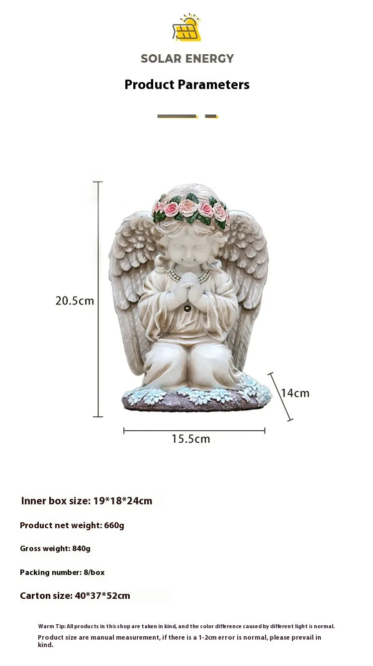 Peace &amp; Light, Every Evening | Solar Prayer Angel Garden Lamp