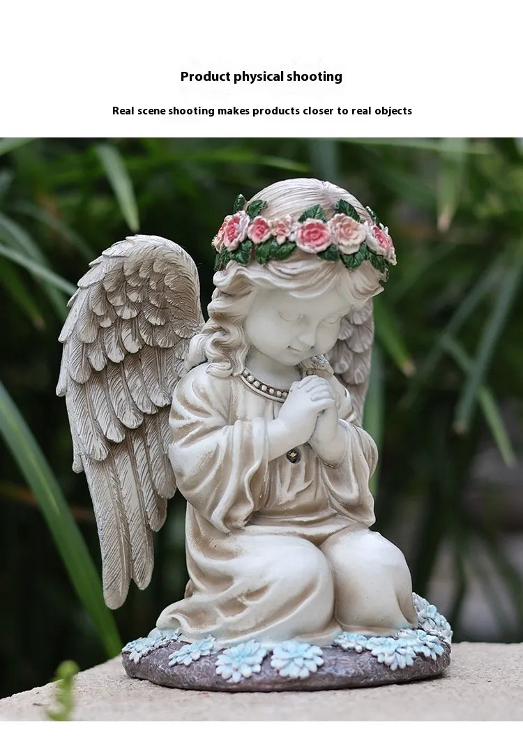Peace &amp; Light, Every Evening | Solar Prayer Angel Garden Lamp