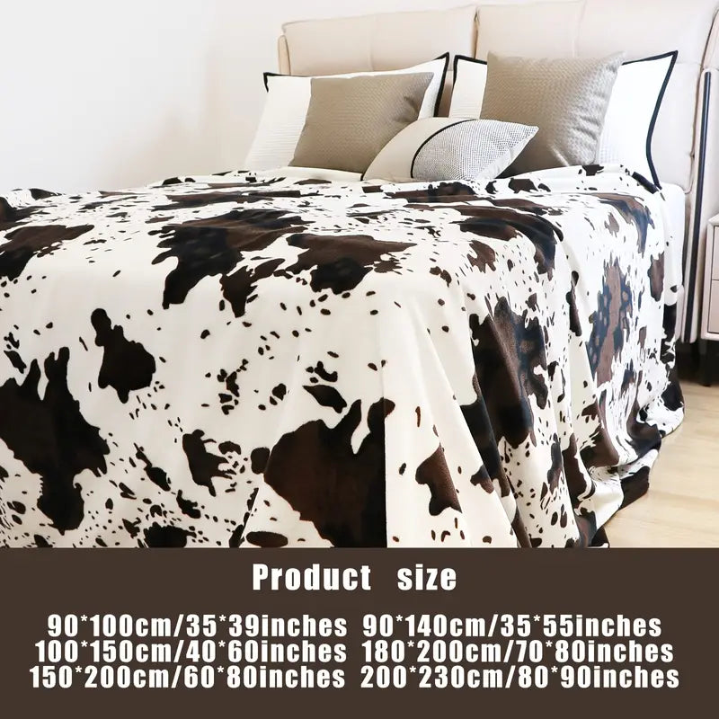 Playful Softness for Every Couch | Cow Print Fleece Throw Blanket