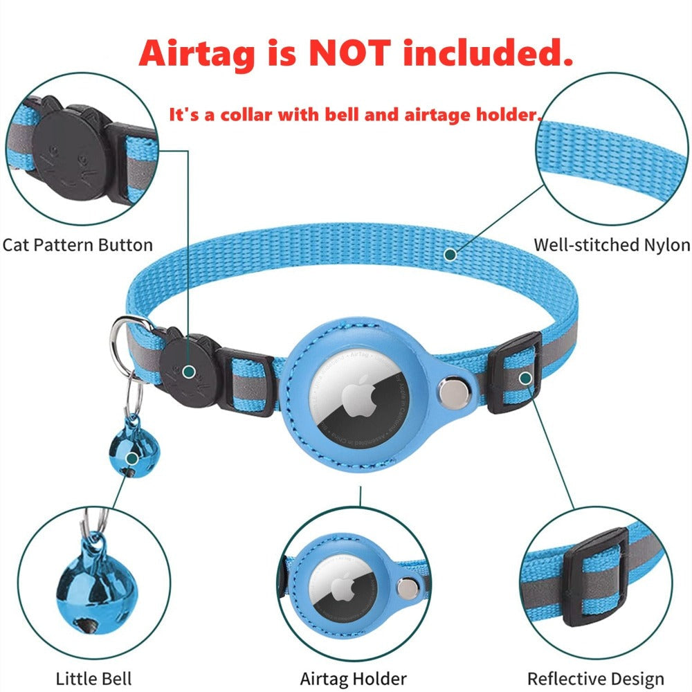 Safe &amp; Seen | Reflective AirTag Pet Safety Collar