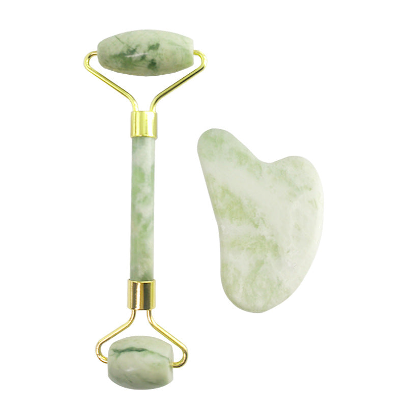 Sculpt. Soothe. Glow. | White Jade Facial Roller &amp; Gua Sha Set