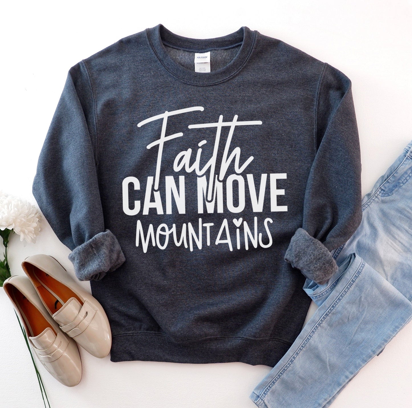 Faith Can Move Mountains | Premium Crewneck Sweatshirt
