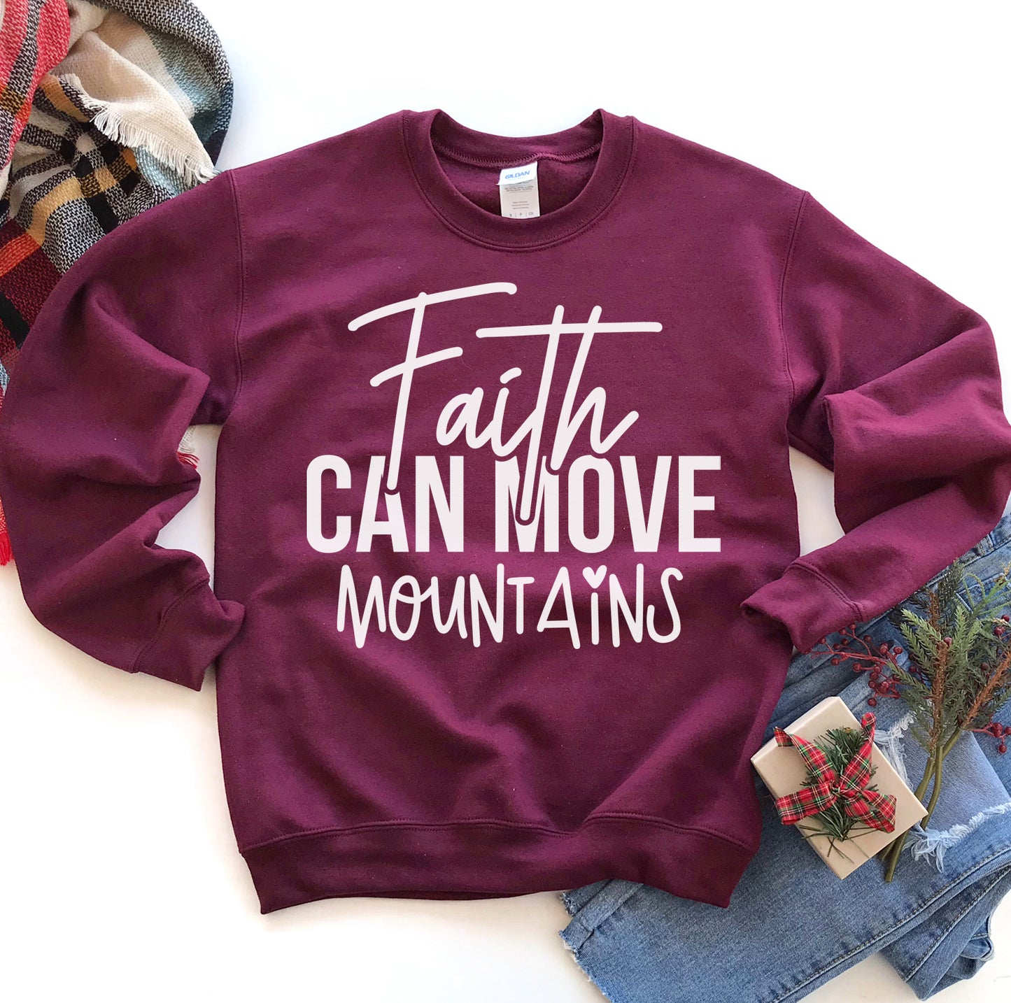 Faith Can Move Mountains | Premium Crewneck Sweatshirt