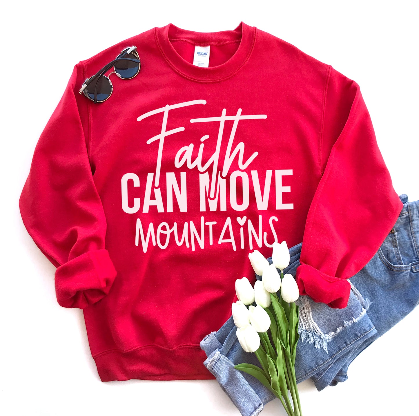 Faith Can Move Mountains | Premium Crewneck Sweatshirt