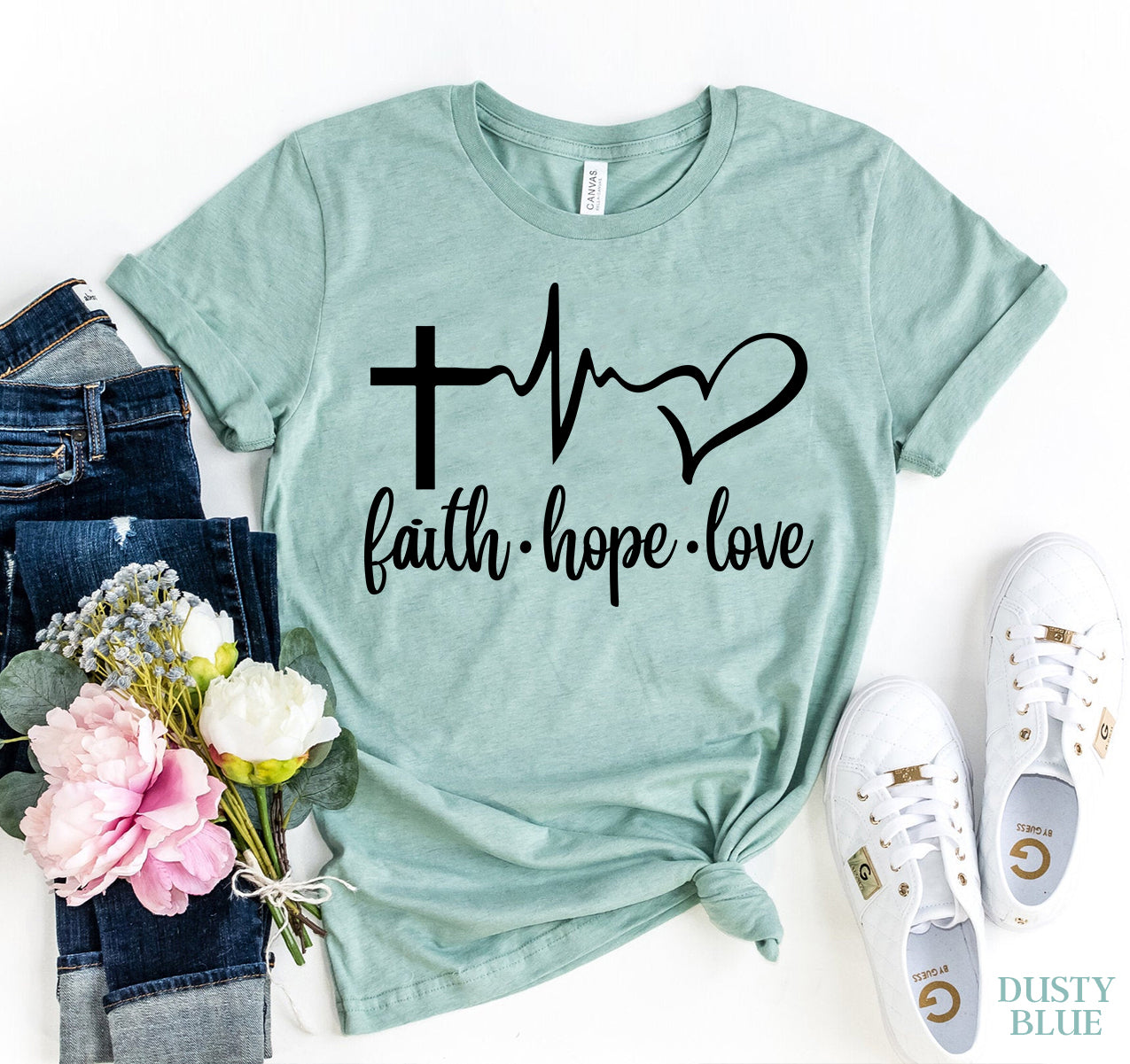 Faith. Love. Hope. | Women's Inspirational Cotton Tee