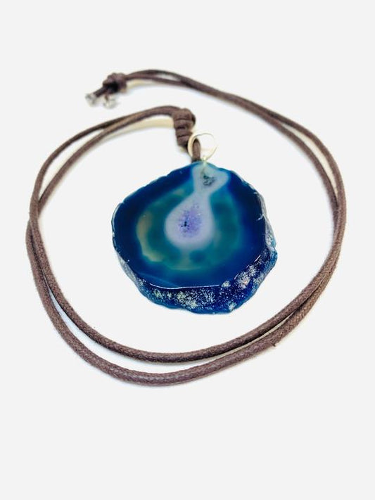 Earthen Elegance | Natural Agate Stone Pendant Necklace