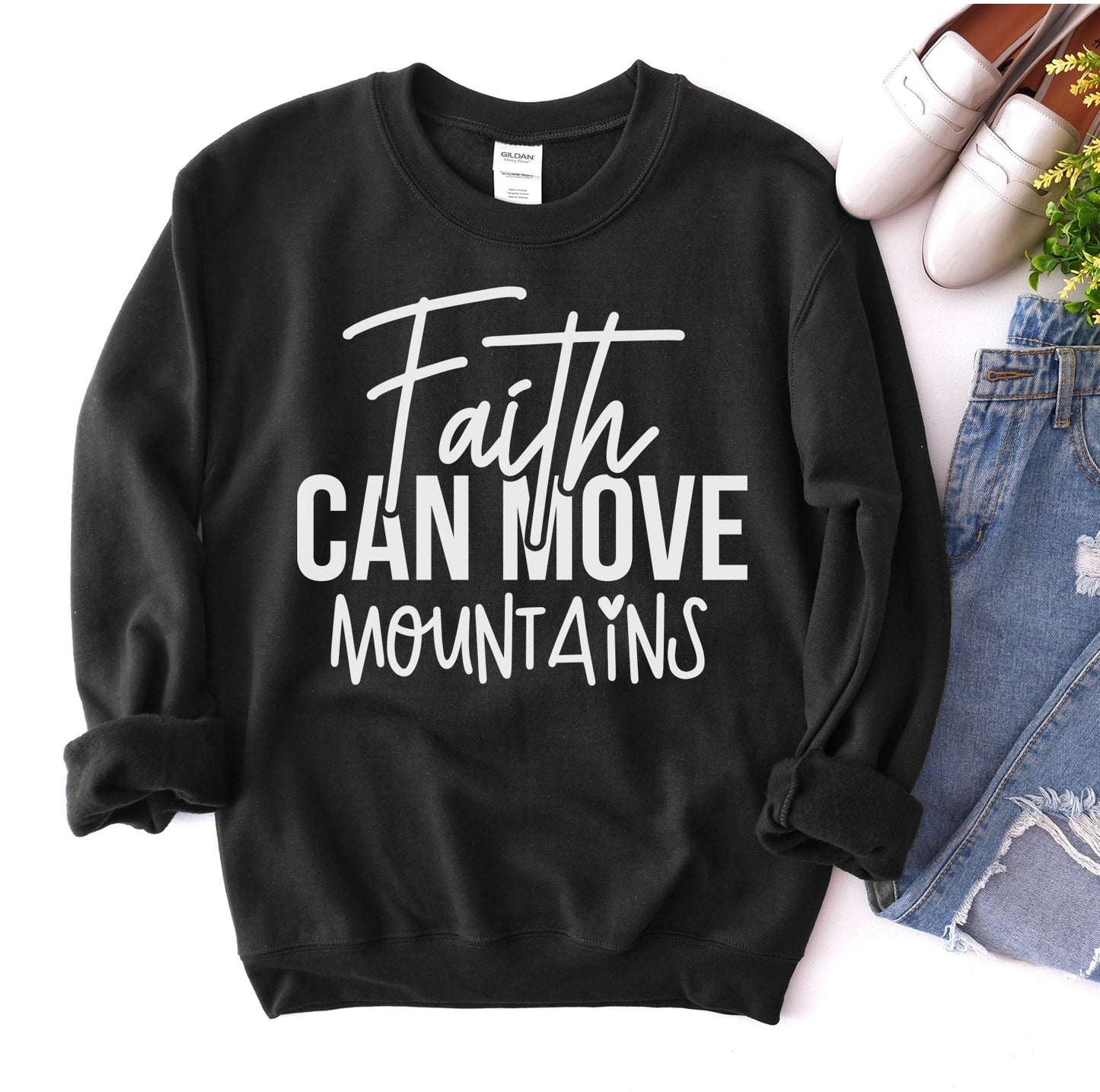 Faith Can Move Mountains | Premium Crewneck Sweatshirt