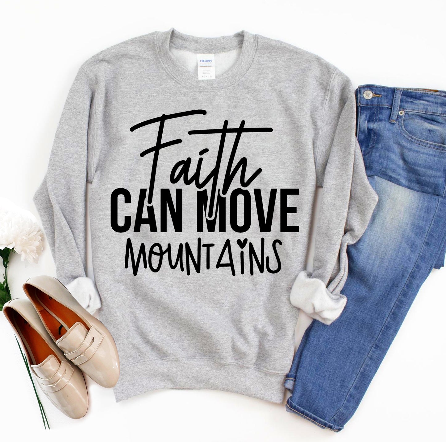 Faith Can Move Mountains | Premium Crewneck Sweatshirt