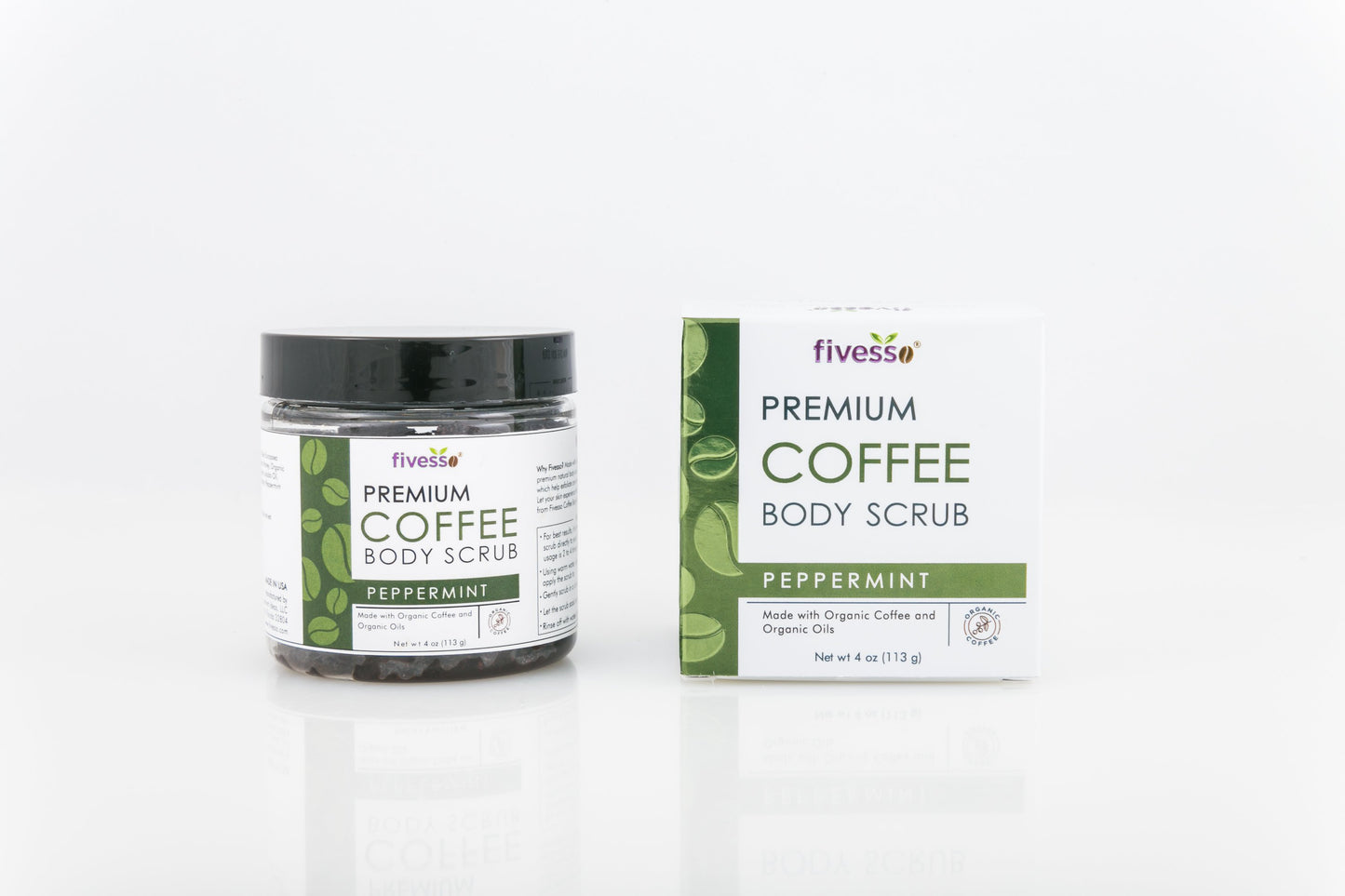 Peppermint Coffee Body Scrub | Organic Exfoliating Scrub