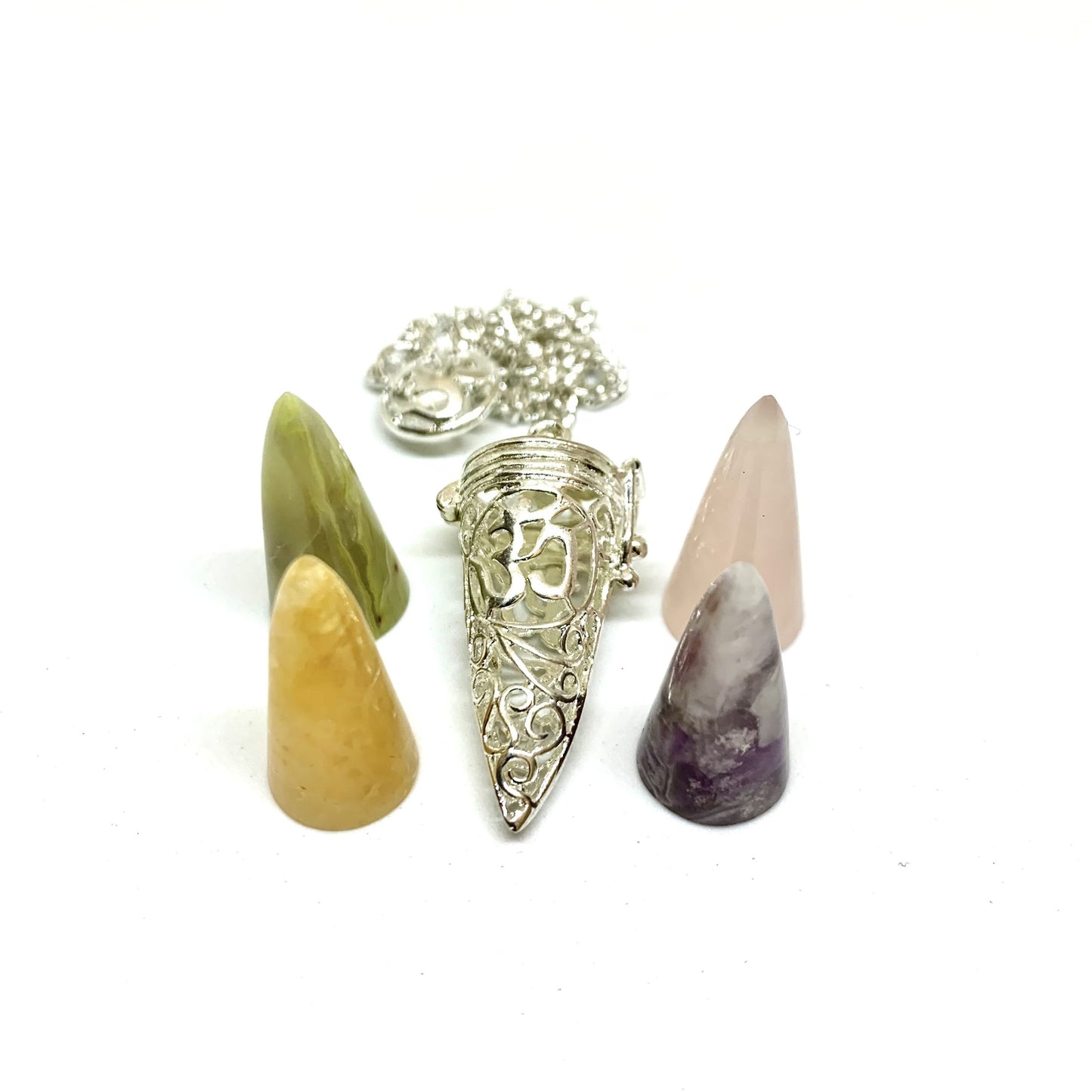 Guided Intuition | Natural Gemstone Pendulum Set of 4