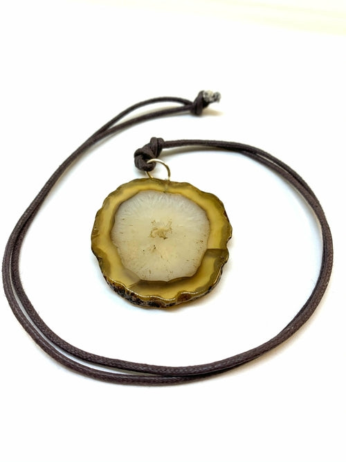 Earthen Elegance | Natural Agate Stone Pendant Necklace