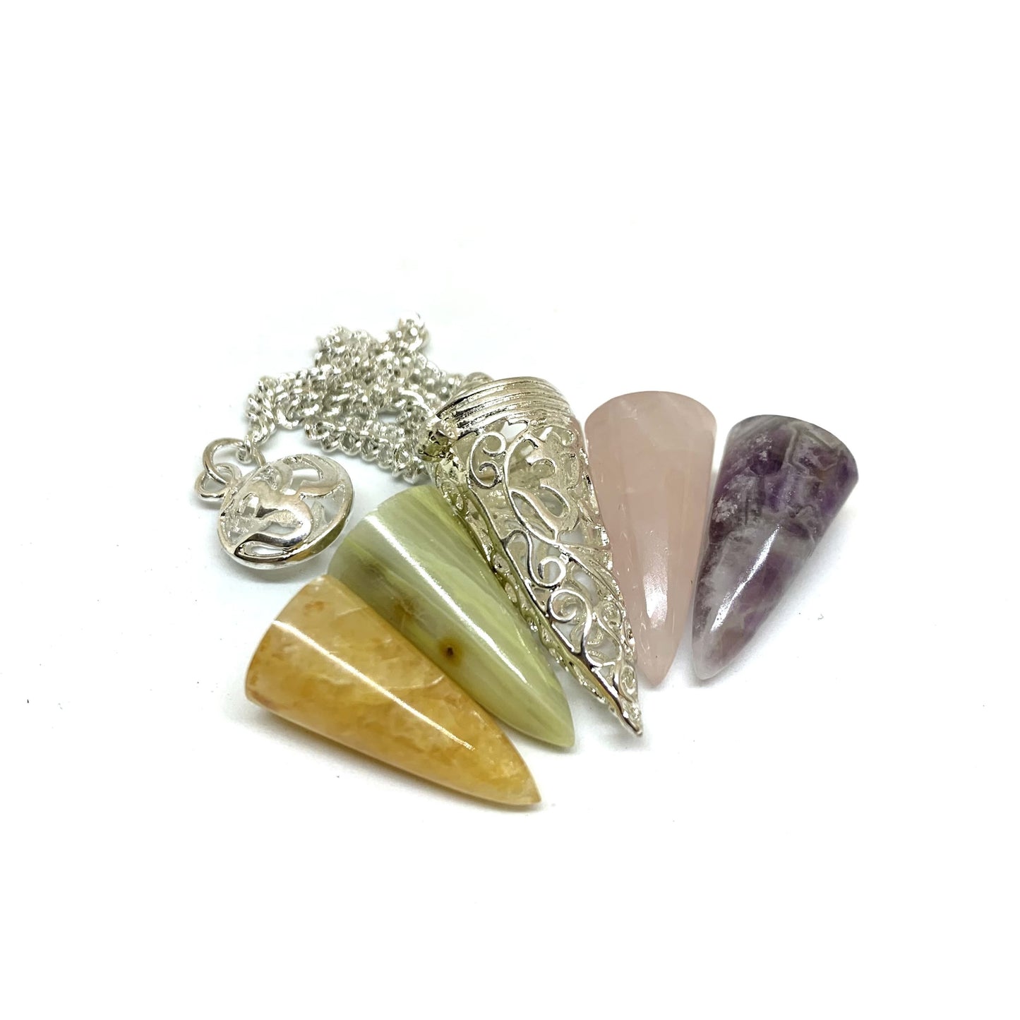 Guided Intuition | Natural Gemstone Pendulum Set of 4